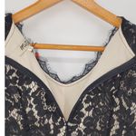 Metisu Black Lace Overlay Sheath Dress with Ruffle & Bow Women’s Size Small Photo 6