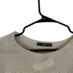 Mango Beige Metallic Long Sleeve Cotton Blend Crew Neck Knit Sweater Women Sz S Photo 4