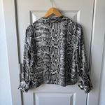 ZARA Women’s Snake Skin Button Down Satin Long Sleeve Blouse Size X Small Photo 10