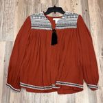 H & M rust black Aztec boho jacket cardigan tassels size 10 Photo 3