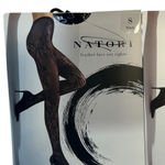 Natori  Feather Lace Net Tights Black Size Small Sheer Patterned Pair of 2 Photo 0