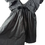 OPT Dress Women Mini Puff Sleeve Velvet Bow Babydoll Goth Dark Wednesday Black Size XS Photo 0