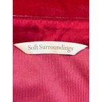 Soft Surroundings  Red Velvet Button Up Shirt Long Sleeve Women Size Medium Photo 6