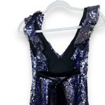 Free People Siren Purple Sequined Velour Tie Waist Flutter A-Line Mini Dress Photo 6
