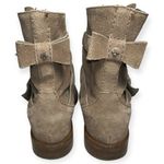 Kate Spade  Women’s Size 6.5 Taupe Mousse Suede Sabina Bow Back Combat Boots Photo 5