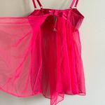 Victoria's Secret  Sexy Lingerie Teddy‎ Babydoll Pink Size 36C Red Strappy Slip Photo 2
