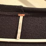 Free People  Asymmetrical Wool Blend Knit Black Hoodie Jacket Size Large Photo 3