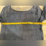 J. Crew denim pullover top. 80% Lyocell 20% Linen. Size 10 Photo 4