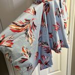 Lane Bryant Pastel Blue Floral Asymmetrical V-Neck Top with Back Zipper- Size 16 Photo 10