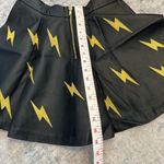 Forever 21  embroidered lightning bolts ⚡️⚡️pleather mini skirt SZ MEDIUM Photo 5