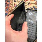 Michael Kors Jet Set Leather Zip Around Wallet Black Pebbled MK Logo Photo 6