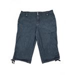 Gloria Vanderbilt  Women's Denim Jean Capri Pants Size 16W Embroidery Beaded Blue Photo 1