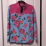 Pink and Blue Floral fleece top Size L Photo 1
