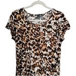 Cable & Gauge  Women’s Sz M Abstract Short Sleeve Hankerchief Hem Tunic Top Photo 1