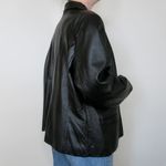 Preston & York Vintage 90s Black Leather Blazer Jacket Photo 3