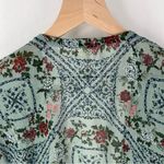 Mason & Belle Chiffon Floral Lace Kimono Cardigan Open Front Boho Feminine M Photo 9