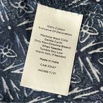 Talbots  Top Womens L Blue Geometric Print Smocked Neck Cotton Boho Boho  Peasent Photo 6