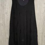Rachel Roy  XL black mini dress / shirt frayed distressed tank top dress plus siz Photo 1