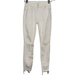 Mother Denim Women’s Size 26 Warm Ivory Double Fray Charmer Skinny Jeans White Photo 2