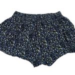 Don't Ask Why Black Floral Print Low Rise Elastic Waist Pull On Casual Shorts OS Photo 1