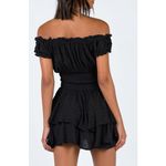 Princess Polly  Black Fit Flare Romper Dress Coquette Cap Sleeve Milkmaid Size 8 Photo 5