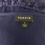 Torrid Lace Inset Chiffon Dress XL Blue Short Sleeves V Neck Elastic Waist Photo 5