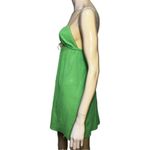 Lauren Moffatt Vintage S Gauzy Green Gold Accent Spaghetti Strap Babydoll Dress Size 2 Photo 3