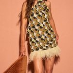 ZARA  Chic printed  Halter Dress with Feather Hem Photo 9