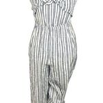 Aerie  Strapless Striped Jumpsuit White Blue Size Small Photo 0