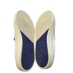 Rothy's Original Slip on Sneaker Bright White w/ Blue Halo and Back Stripes Sz 8 Photo 3