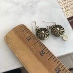 925 Sterling Silver Brass Stone Rhinestone Hook Earrings Photo 1