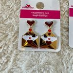 Valentine's Day Women's Heart Earrings Set Red and Gold Photo 1
