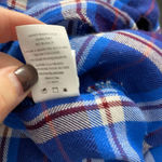 Rails  Britt Plaid Cap-Sleeve Shirt in Santorini Royal Blue Size US XS‎ Photo 11