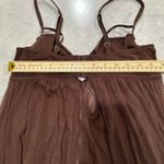 Cacique Brown Leopard Print Sheer Mesh Babydoll Chemise Lingerie 14 16 Photo 5