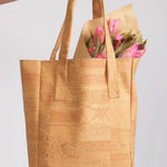 TIRADIA CORK farmers market tote bag shoulder work travel free people Tan Photo 0