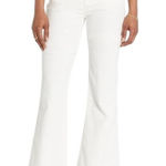 Paige  Women's White Genevieve Wide Leg Flare Utility Pocket Jeans Size 32 Photo 0