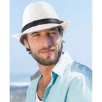 Boutique Ultrafun Straw Fedora Hat Classic Manhattan Dark Gray Black Belt Buckle Band Uni Photo 10