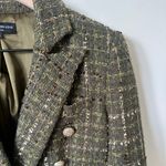 Generation Love Womens Delilah Tweed Double Breasted Blazer XS Army Green Multi Photo 5