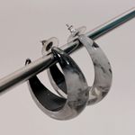 Earrings Swirl Hoops in Black, White, and Gray Photo 0