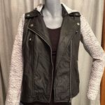 Joujou women’s moto jacket faux leather hooded zipper bikercore black/gray Goth Black Photo 0