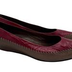 Vintage 90s Miguel Hernandez Wedge Leather Spain Slip Colorblock Red Shoes 9.5 Photo 0