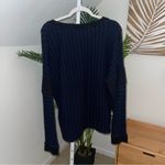 MM6 Maison Margiela Long Sleeve Striped Knit Ribbed Sweater Navy‎ Blue M Black Size XL Photo 3