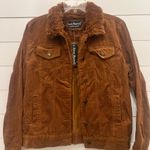 Jason Maxwell  brown‎ corduroy denim jacket fur collar size M NWT Photo 0