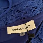 Sugar + Lips Pleated Cut Out Mini Dress Size Medium Royal Blue Photo 1