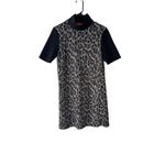 Catherine Malandrino  Size Small Black Gray Leopard‎ Print Midi Dress Photo 3