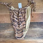 We Wore What NWT Onia x Ruched String Bottom Tiger Print Tan Animal Bikini Large Photo 5