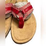 Easy Street  Women's Starling Flat woven Sandal flip flop red white Size 6.5 NIB Photo 2