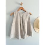 Madewell | NWT Linen Pleated Shell Top in Oat | Sz S Photo 8