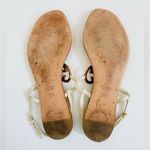 Gucci  White leather GG supreme canvas interlocking heart thong sandals EU 36.5 Photo 5