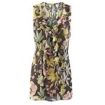 CAbi Ruffle Tank Osaka Nights Gray Pastel Green Pink Floral Sleeveless Blouse XS Photo 2